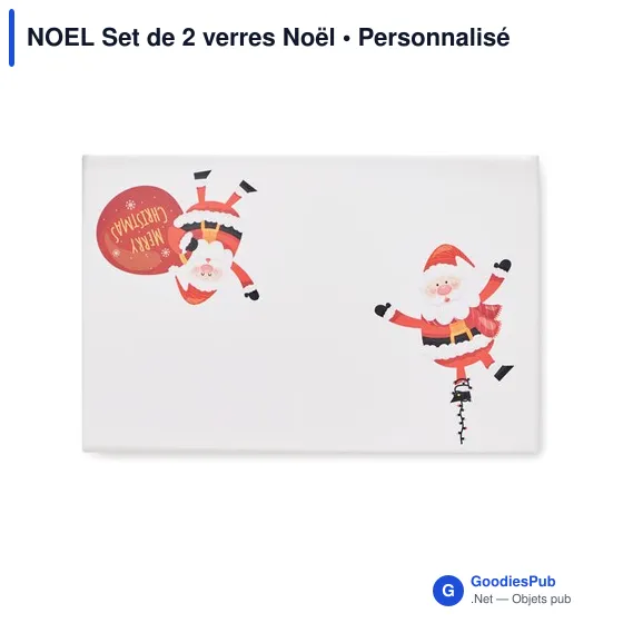 Mug personnalisable avec logo pour entreprises - Set de 2 verres de Noël - Image 4