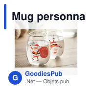 Mug personnalisable avec logo pour entreprises - Set de 2 verres de Noël - Miniature 5