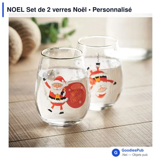 Mug personnalisable avec logo pour entreprises - Set de 2 verres de Noël - Image 5