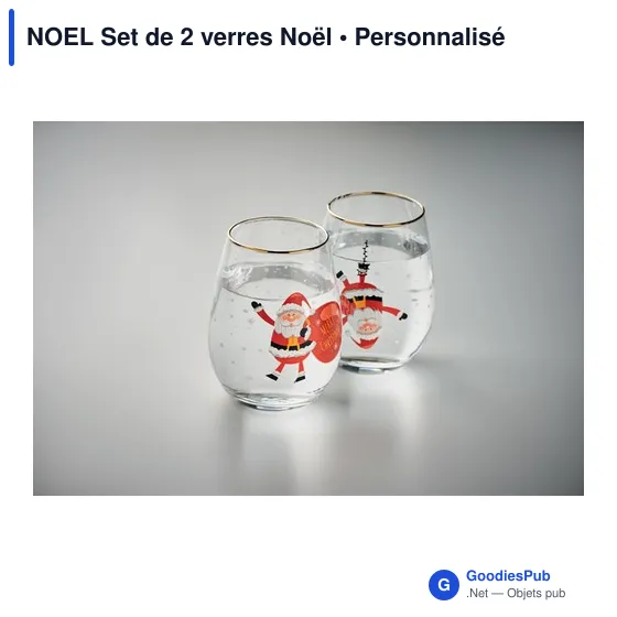 Mug personnalisable avec logo pour entreprises - Set de 2 verres de Noël - Image 6