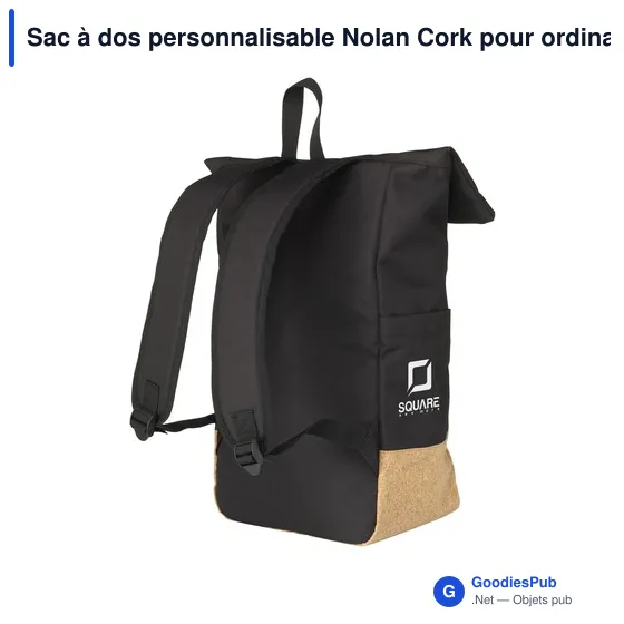 Sac à dos personnalisable Nolan Cork pour ordinateur avec logo - Image 1