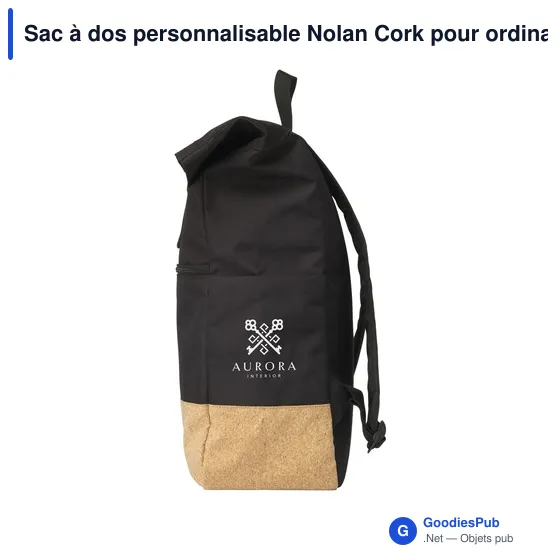 Sac à dos personnalisable Nolan Cork pour ordinateur avec logo - Image 2
