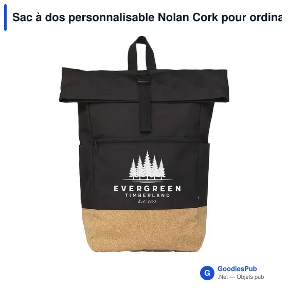 Sac à dos personnalisable Nolan Cork pour ordinateur avec logo - Image 11