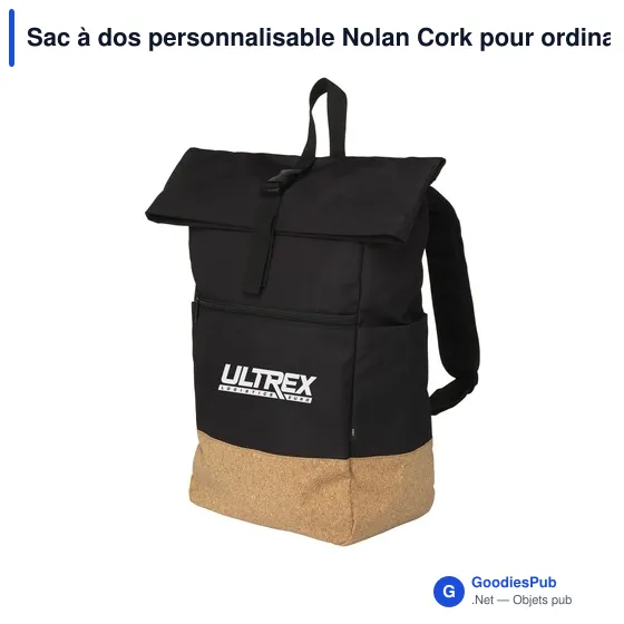 Sac à dos personnalisable Nolan Cork pour ordinateur avec logo - Image 12