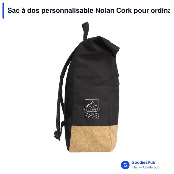 Sac à dos personnalisable Nolan Cork pour ordinateur avec logo - Image 3