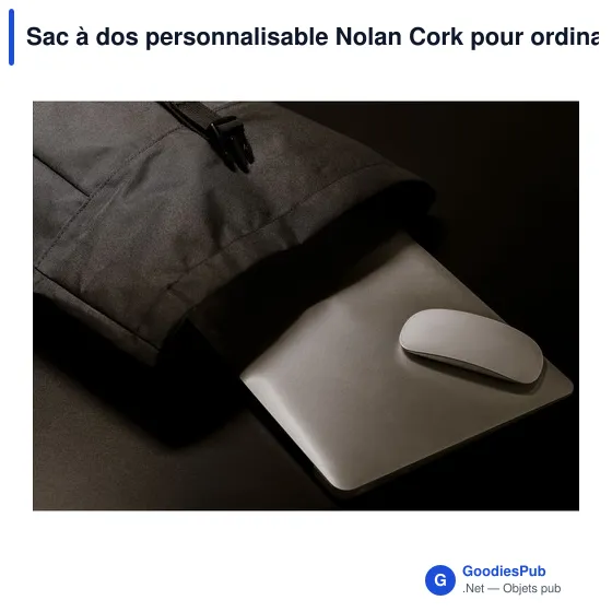Sac à dos personnalisable Nolan Cork pour ordinateur avec logo - Image 5
