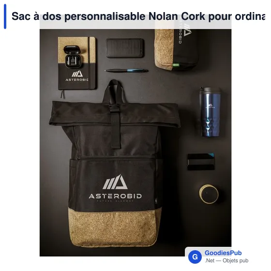 Sac à dos personnalisable Nolan Cork pour ordinateur avec logo - Image 7