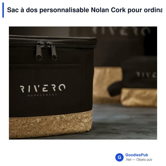 Sac à dos personnalisable Nolan Cork pour ordinateur avec logo - Image 9