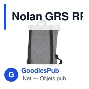 Sac à dos personnalisable Nolan GRS RPET Felt avec logo - Miniature 1