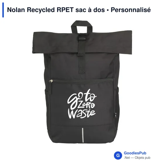 Sac à dos personnalisable Nolan Recycled RPET pour ordinateuravec logo - Image 1