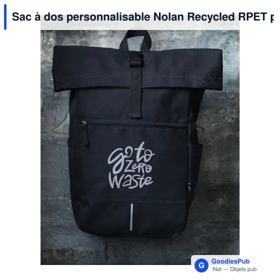 Sac à dos personnalisable Nolan Recycled RPET pour ordinateuravec logo - Image 7