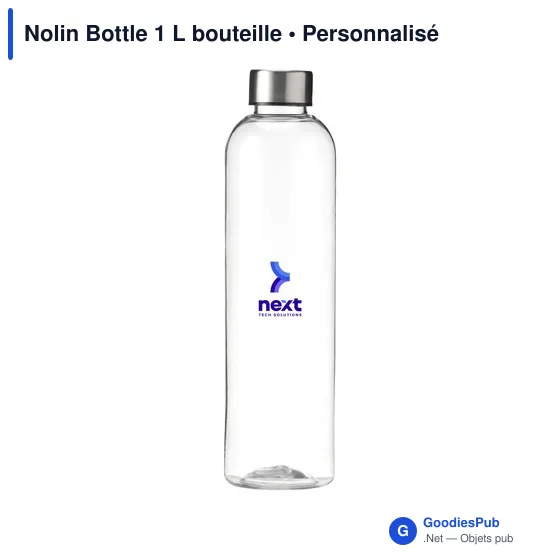 Bouteille d'eau personnalisable Nolin 1 L avec logo - Image 1