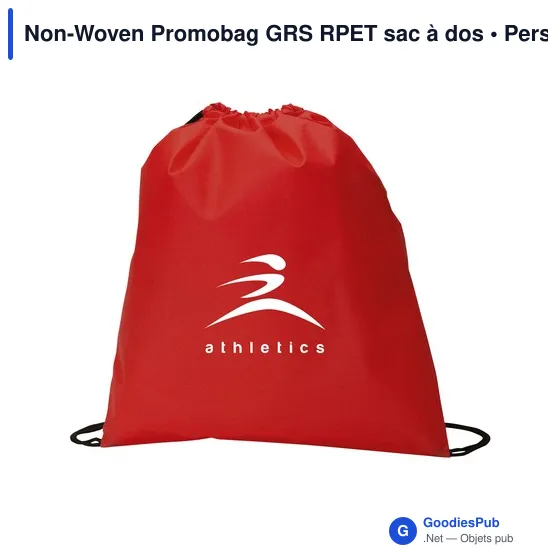 Sac à dos personnalisable Non-Woven Promobag GRS RPET avec logo - Image 2