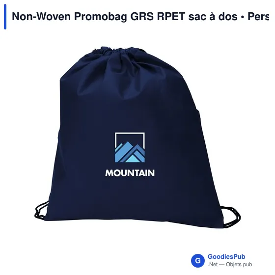 Sac à dos personnalisable Non-Woven Promobag GRS RPET avec logo - Image 5