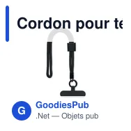 Cordon pour téléphone personnalisable avec logo - NONETTE WRIST - Miniature 1