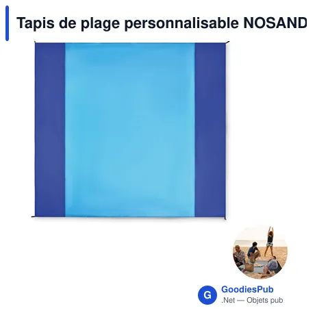 Tapis de plage personnalisable NOSAND avec logo - Grand modèle léger