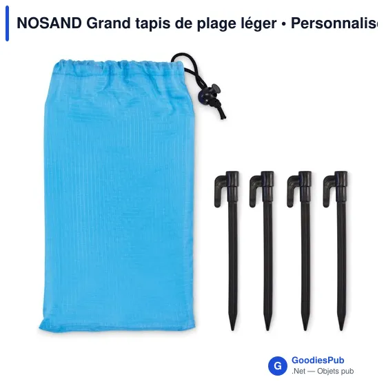 Tapis de plage personnalisable NOSAND avec logo - Grand modèle léger - Image 2
