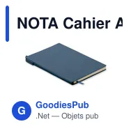 NOTA Cahier A5 en PU avec stylo - Miniature 1
