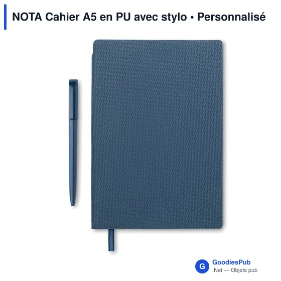 NOTA Cahier A5 en PU avec stylo - Image 2