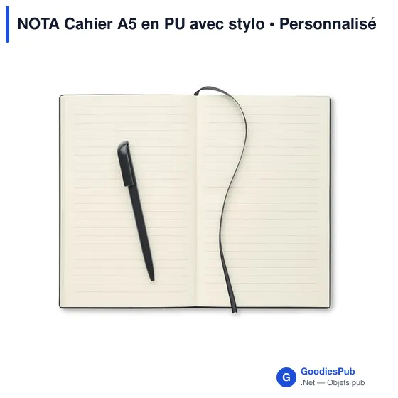 NOTA Cahier A5 en PU avec stylo - Image 12