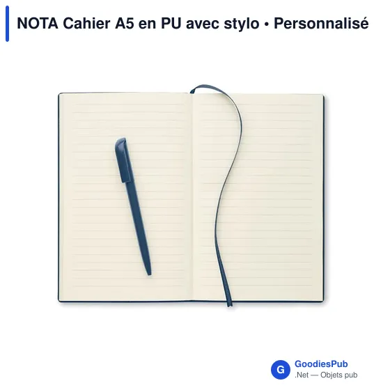 NOTA Cahier A5 en PU avec stylo - Image 4