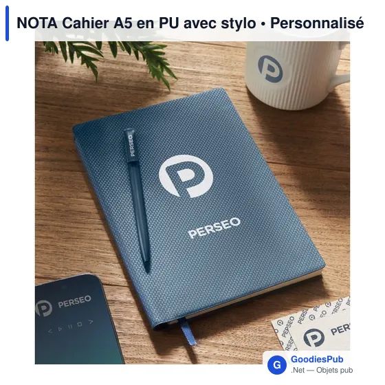 NOTA Cahier A5 en PU avec stylo - Image 5