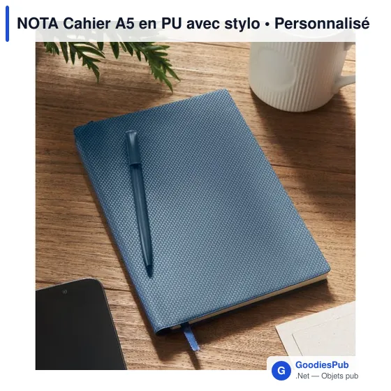 NOTA Cahier A5 en PU avec stylo - Image 6