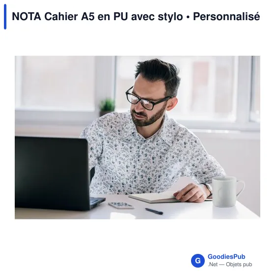 NOTA Cahier A5 en PU avec stylo - Image 8