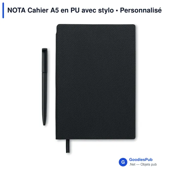 NOTA Cahier A5 en PU avec stylo - Image 10