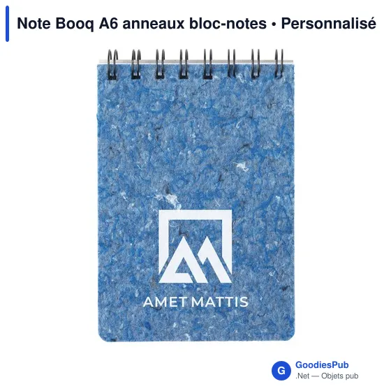 Bloc-notes A6 personnalisable Note Booq avec logo - Image 1