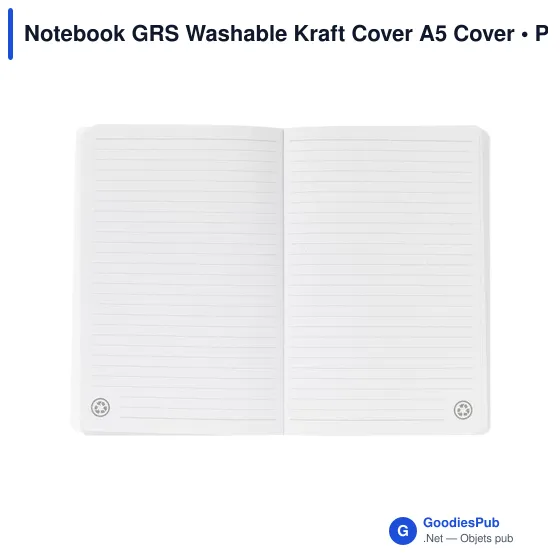 Cahier A5 personnalisable en papier recyclé avec logo - Notebook GRS Washable - Image 11