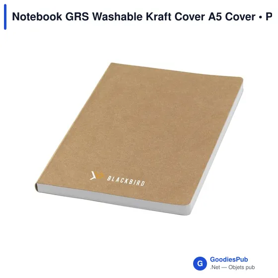 Cahier A5 personnalisable en papier recyclé avec logo - Notebook GRS Washable - Image 12