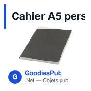 Cahier A5 personnalisable en papier recyclé avec logo - Notebook GRS Washable - Miniature 3