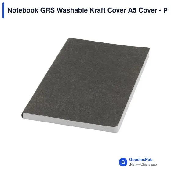 Cahier A5 personnalisable en papier recyclé avec logo - Notebook GRS Washable - Image 3