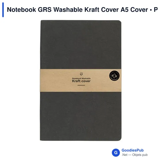 Cahier A5 personnalisable en papier recyclé avec logo - Notebook GRS Washable - Image 5