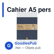 Cahier A5 personnalisable en papier recyclé avec logo - Notebook GRS Washable - Miniature 6