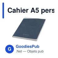 Cahier A5 personnalisable en papier recyclé avec logo - Notebook GRS Washable - Miniature 8