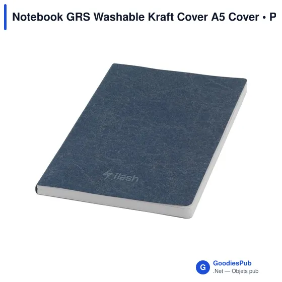 Cahier A5 personnalisable en papier recyclé avec logo - Notebook GRS Washable - Image 8