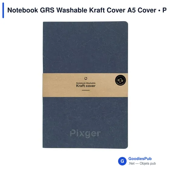 Cahier A5 personnalisable en papier recyclé avec logo - Notebook GRS Washable - Image 10
