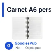 Carnet A6 personnalisable en déchets de pierre et bambou avec logo - Miniature 1