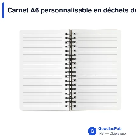 Carnet A6 personnalisable en déchets de pierre et bambou avec logo