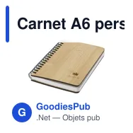 Carnet A6 personnalisable en déchets de pierre et bambou avec logo - Miniature 5