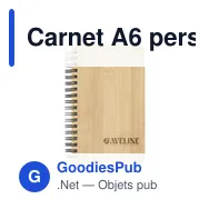 Carnet A6 personnalisable en déchets de pierre et bambou avec logo - Miniature 7