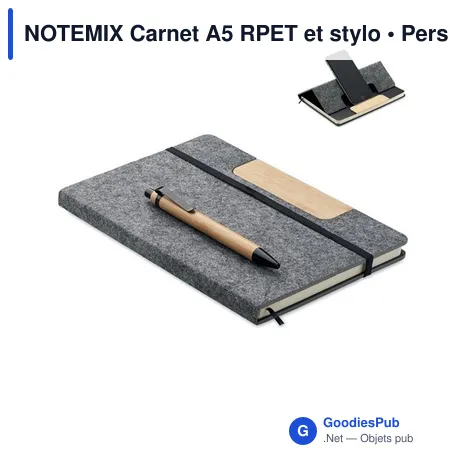 NOTEMIX Carnet A5 RPET et stylo