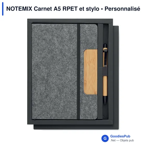 NOTEMIX Carnet A5 RPET et stylo - Image 2