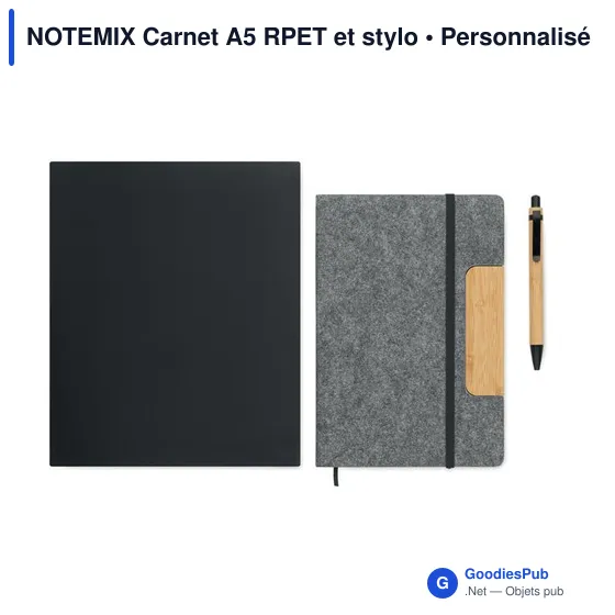 NOTEMIX Carnet A5 RPET et stylo - Image 3