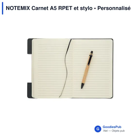 NOTEMIX Carnet A5 RPET et stylo - Image 4