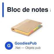 Bloc de notes adhésives personnalisable format 6 x 8,5 cm avec logo - Bambou 2 - Miniature 2