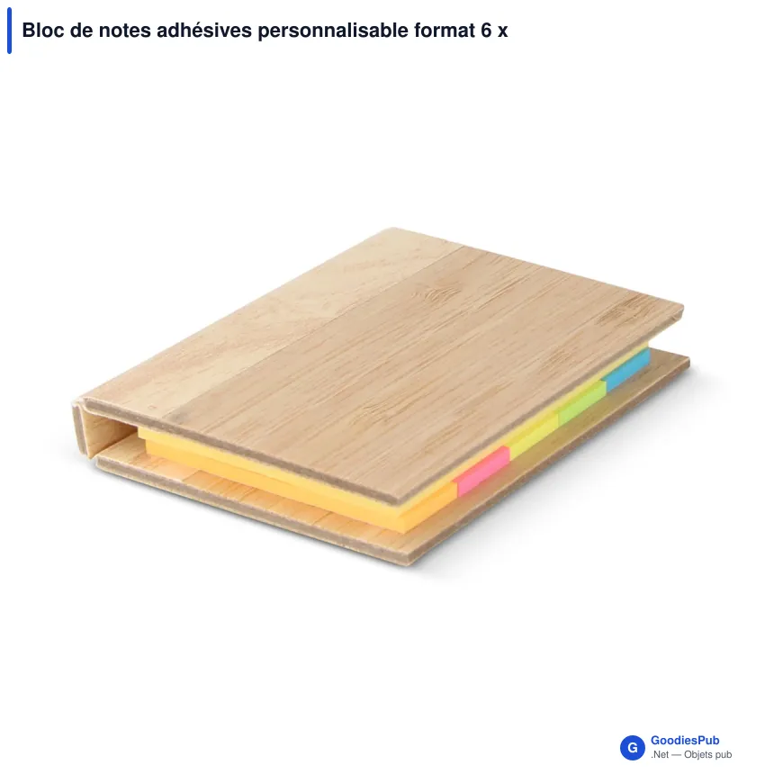 Bloc de notes adhésives personnalisable format 6 x 8,5 cm avec logo - Bambou 2 - Image 2