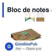 Bloc de notes adhésives personnalisable en papier kraft avec logo - Kraft 2 - Miniature 1